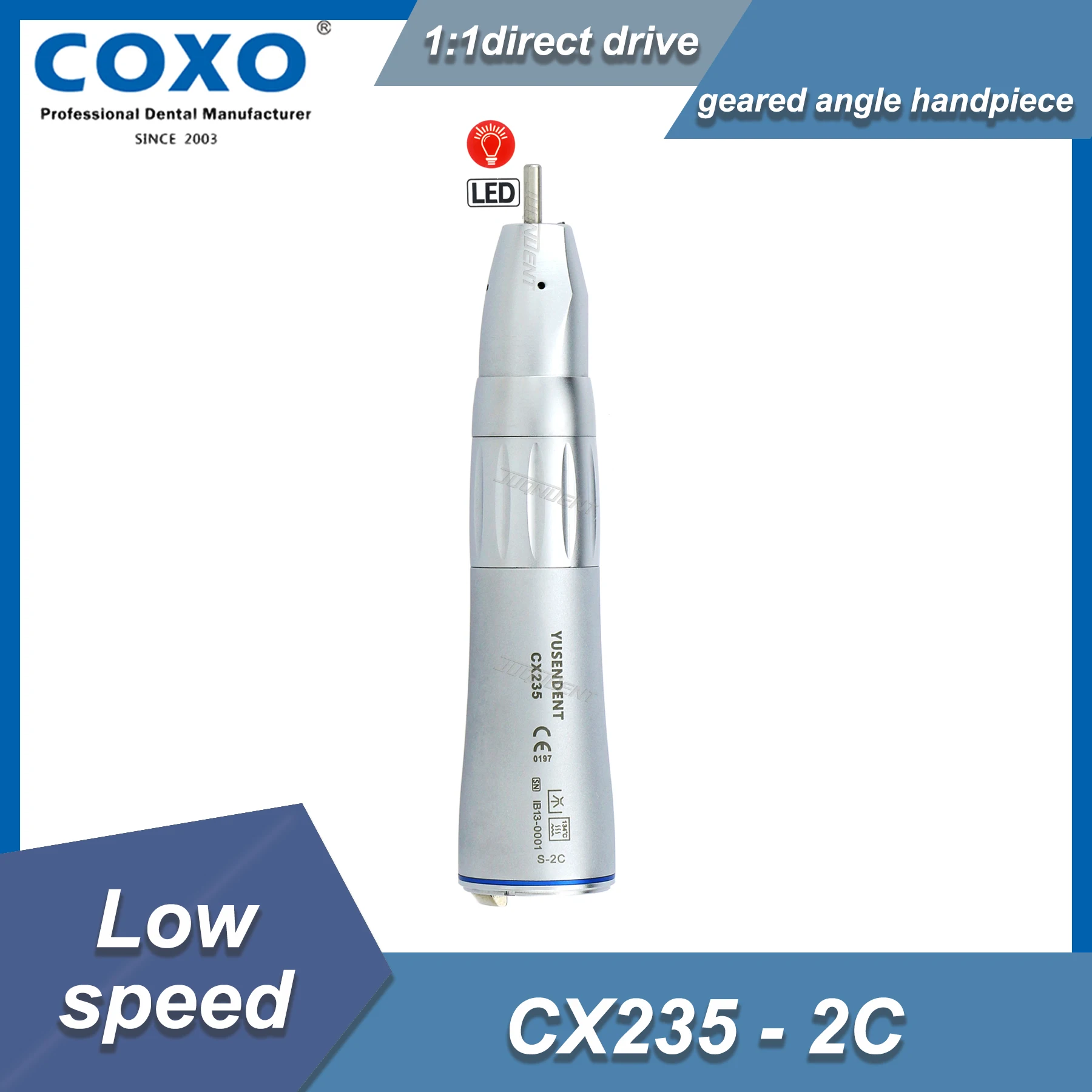 COXO Contra Angle Handpiece Dental Fiber optic Internal Channel CX235 E Type Fit NSK KAVO Dental Dental Laboratory Equipment