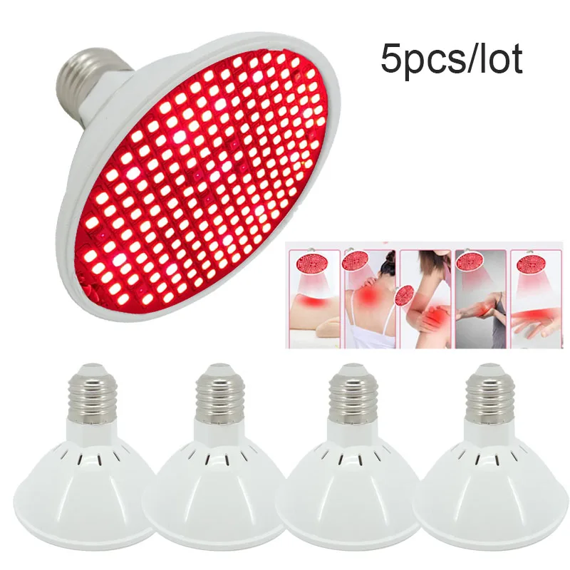 5 pz Anti Invecchiamento Rosso Profondo ha condotto la lampadina Terapia 660nm 850 IR A Infrarossi pianta coltiva la lampada per il Corpo Completo Dolore Della Pelle illuminazione t