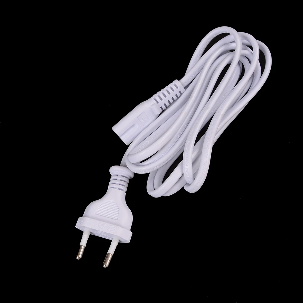 1 Pcs White 1.5M 2-Prong Pin AC EU Power Supply Cable High Quality Cord Lead Wire For Desktop Laptop