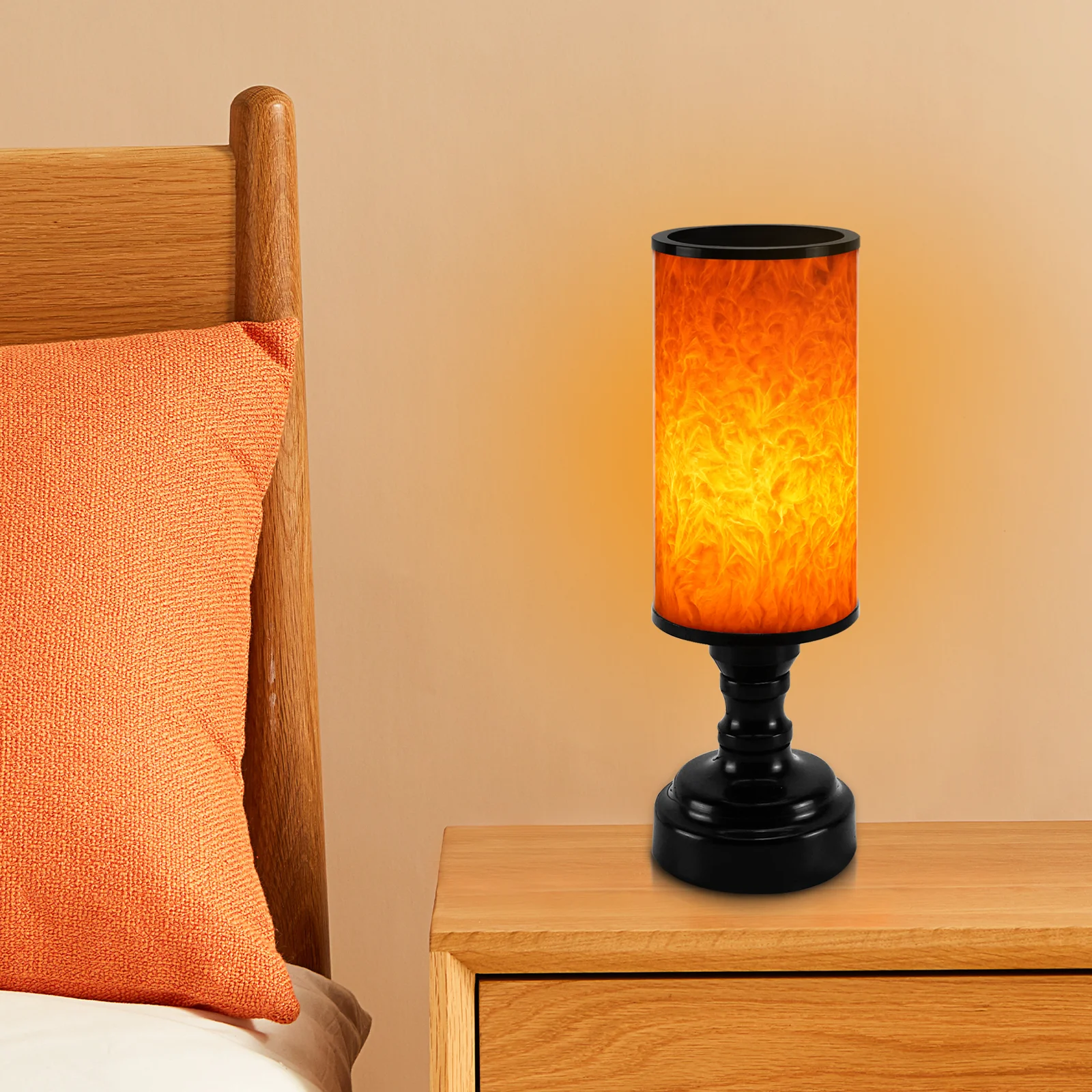 Clearance!Bedside Lamp Table Lamp With Cylindrical Paraffin Shade for  Living Room,Bedroom, Office Dorm (LED Bulb Included)