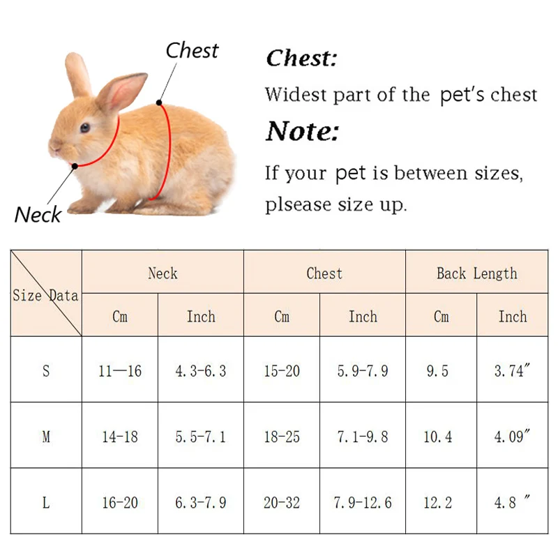 Mesh Breathable Rabbit Harness and Leash Set for Rabbits Ferrets