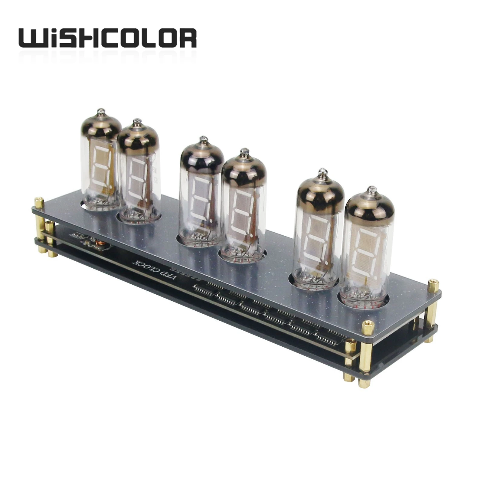 Wishcolor IV11 VFD Clock Fluorescent Nixie Tube Clock 6 Colors Light Display Time Date Temperature