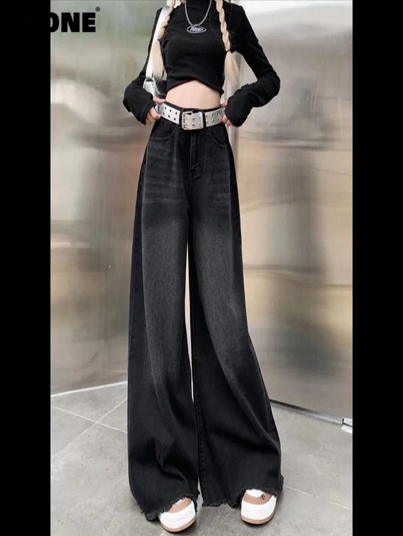 

Мужские свободные черные джинсы в стиле Y2K, оригинальная уличная мода для мужчин. Аксессуары и ремни в комплект не входят.