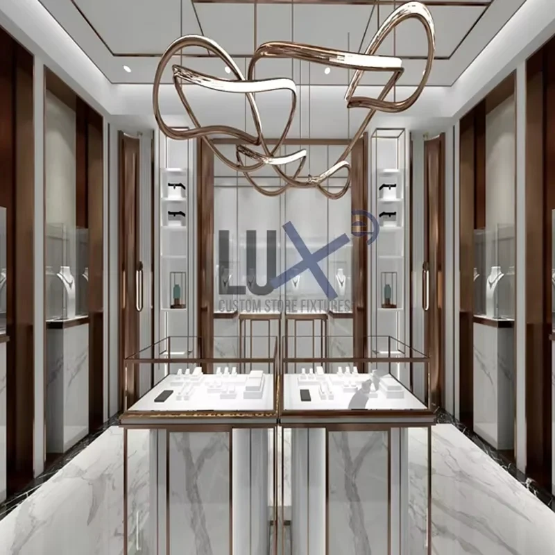 custom.High Quality Shop Mall Showroom Watch and Jewelry Display Cabinet Showcase Jewelry Kiosk Design