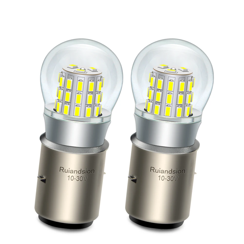 

2Pcs BA20D LED Motorcycle Headlight Bulb 10-30V 6000K 1000LM High/Low Beam Aviation Aluminum Waterproof for Scooter ATV