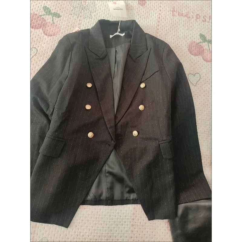 High-end Fried Street Black Casual Blazer 2026 New Popular Small Suit Short  Women's Early Autumn Temperament Commuting Jacket