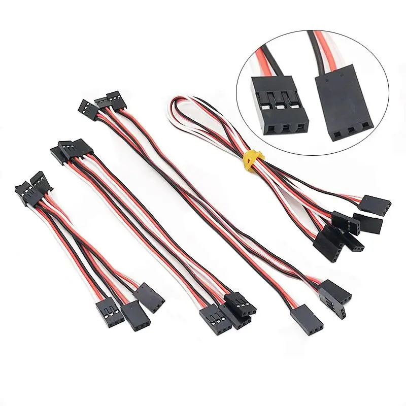 10PCS Servo Extension Lead Cables Male to Female Male Electrical Cable Connector 3P Wire connector for JR Futaba RC Servo RC Toy