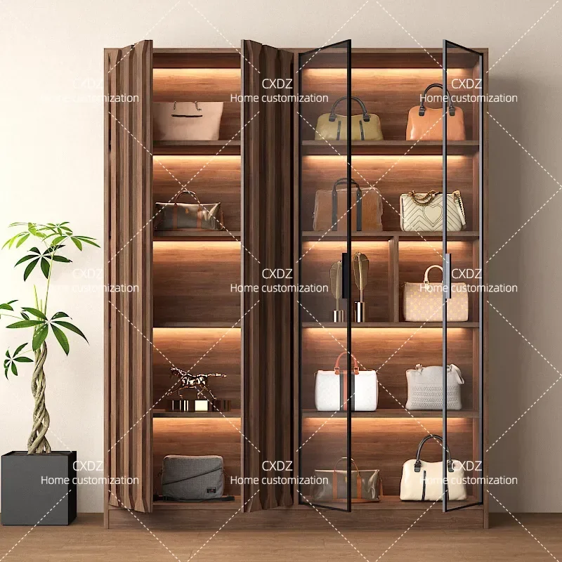 Solid Wood Wall Mounted Storage Cabinet for Living Room Bedroom Office File Organizer Display Shelf Home Furniture