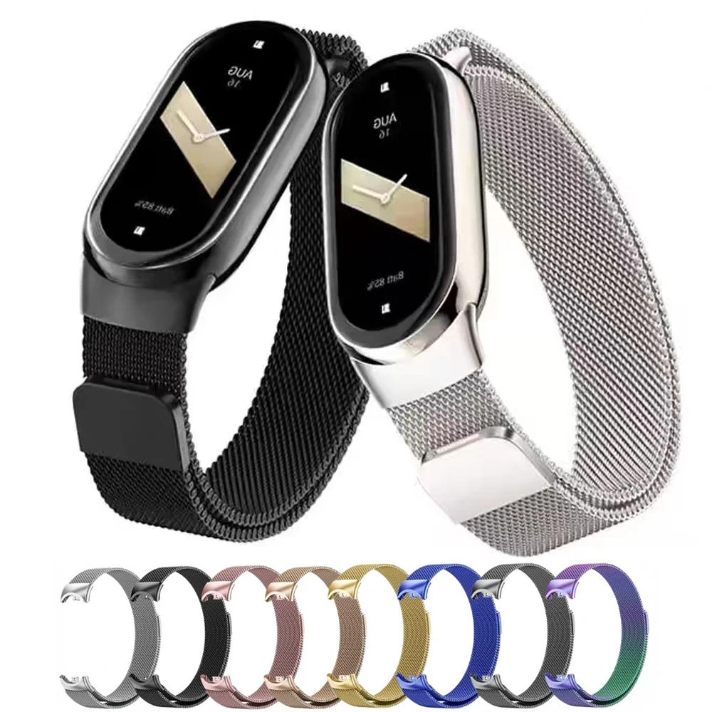 Cinturino in metallo acciaio inossidabile per Xiaomi Mi Band 9 Smart Bracciale Accessori di ricambio Cinturino correa Mi band 8-9 Smartwatch