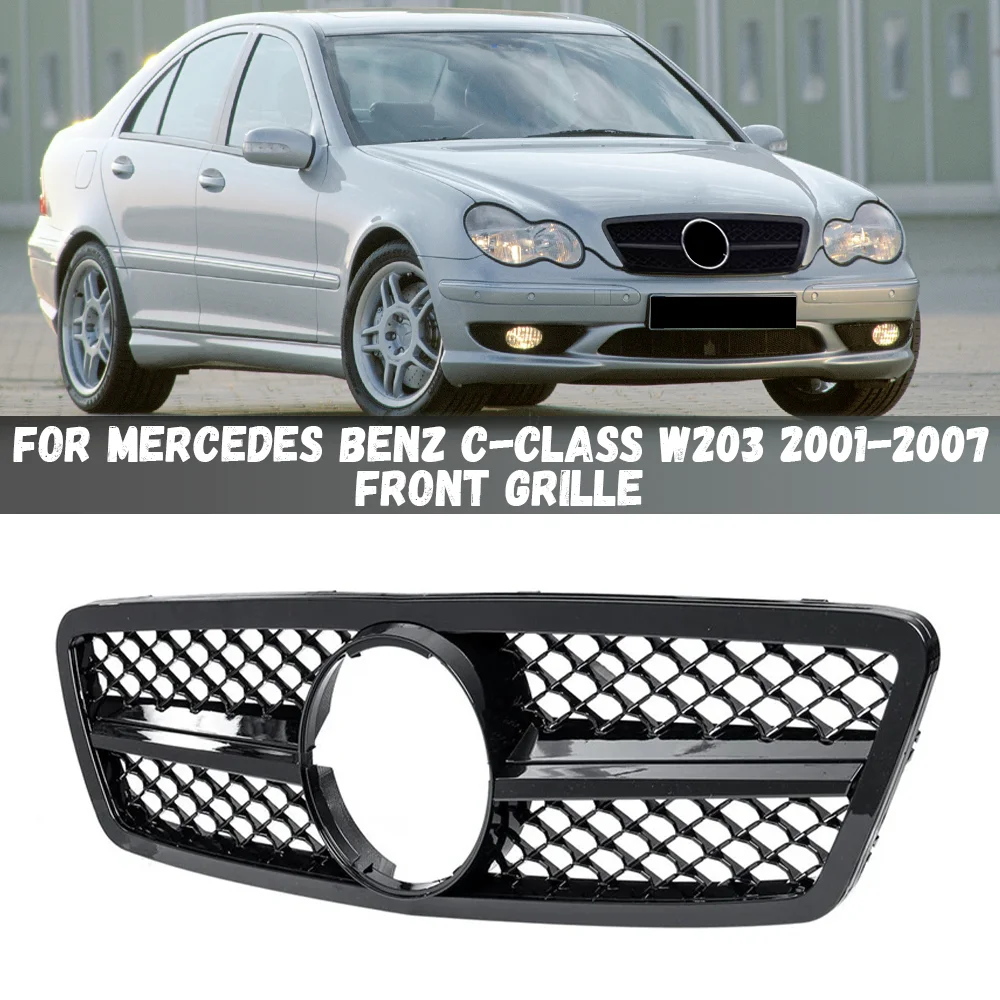 

Решетка переднего бампера, впускная решетка для Mercedes Benz C-Class W203 2001-2007 C200 C240 C280, сетчатая сетка капота
