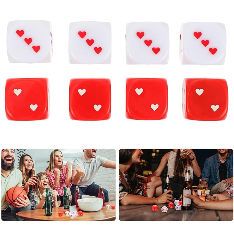 

6PCS Heart Dice Poker Funny Games For Party Couple Gifts For Lovers Juegos De Mesas Para Toda La Familia Divertidos