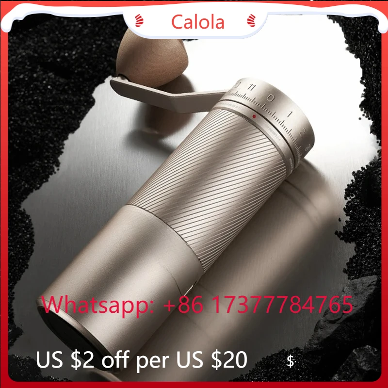 Manual Coffee Grinder 45mm Burr 120 Clicks 3 Bearings Central Shaft Hand Crank Coffee Bean Grinder