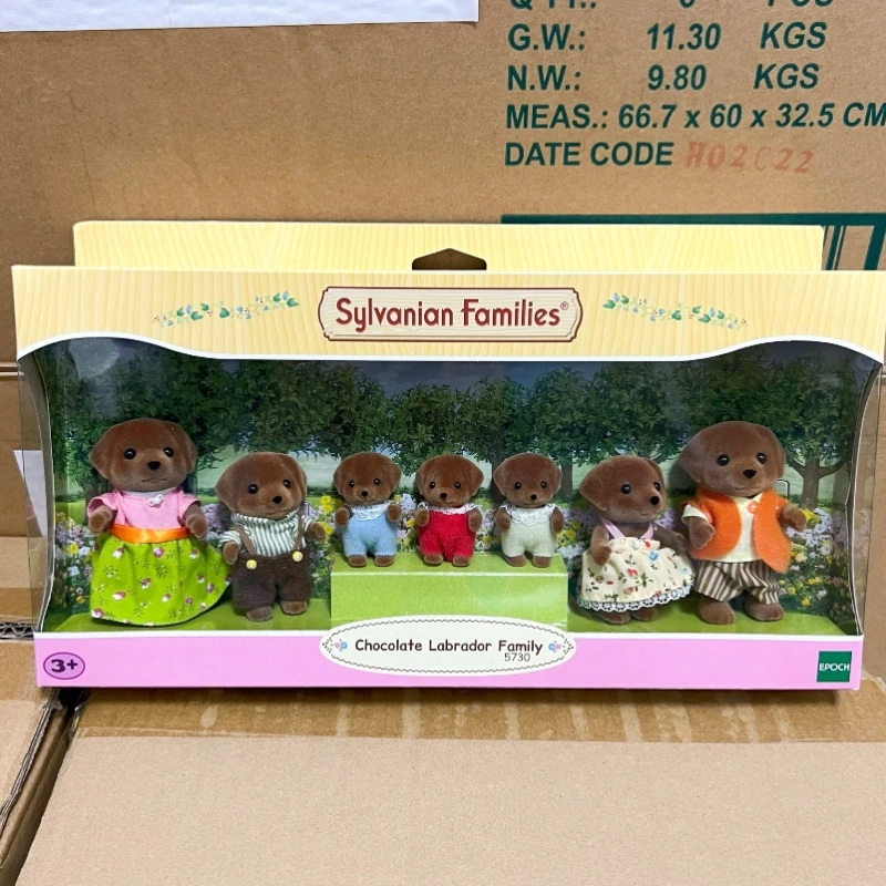 

Original Sylvanian Families Baby Anime Figure Labrador Family Flocking Doll Decoration Model Toy Ornaments Collection Gifts