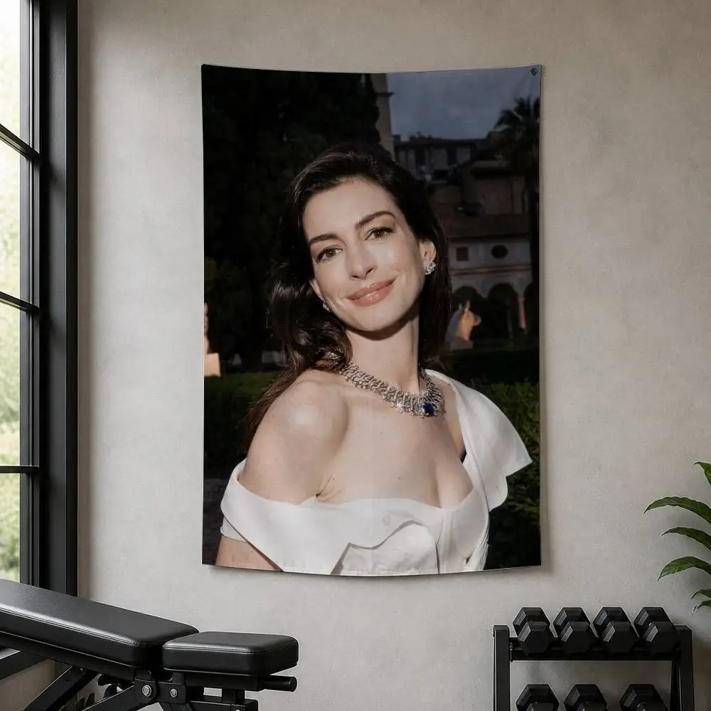 A-Anne H-Hathaway Decorative Wall Flag Banner for Home Garden Garage Indoor Outdoor Decor