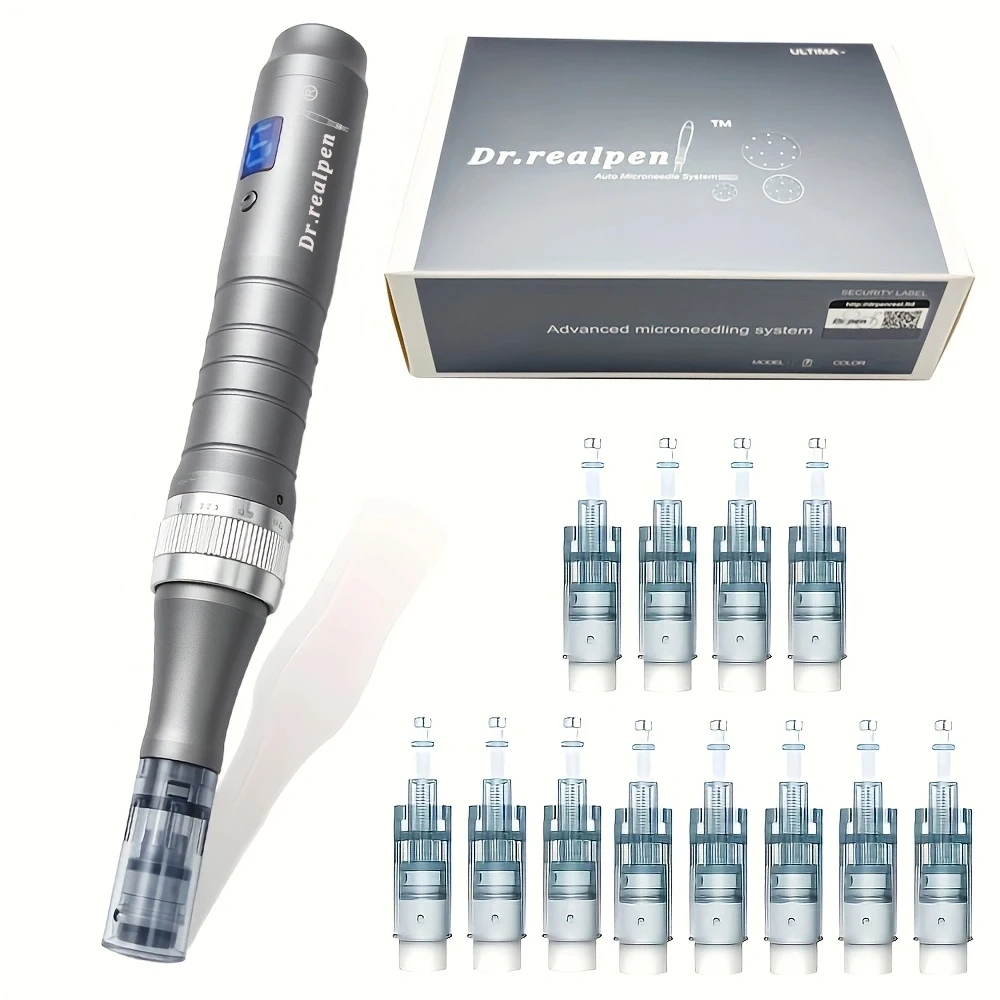 meilleur-stylo-dermique-sans-fil-ultima-dr-realpen-m8-6-stylo-de-microneedling-a-vitesse-numerique-avec-12-cartouches-d'aiguilles-dermapen-025-mm