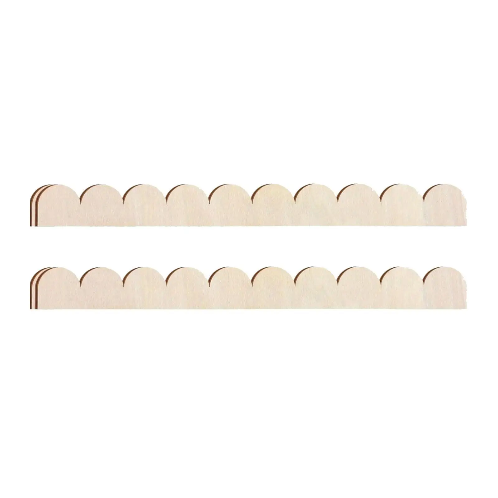 10x Wooden Border Trim Unfinished Cute Paintable Scallop Strips Edge Moulding Strips for Wall Furniture Home Door Cabinet