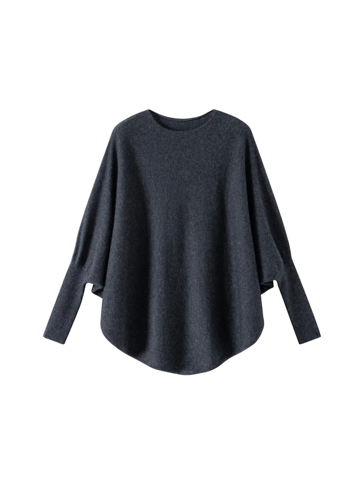 

M.Chic Autumn Winter Batwing Sleeve Pullover Sweater Women's O-Neck 100% Cashmere Knitwear Fashion Casual New Cashmere Sweater