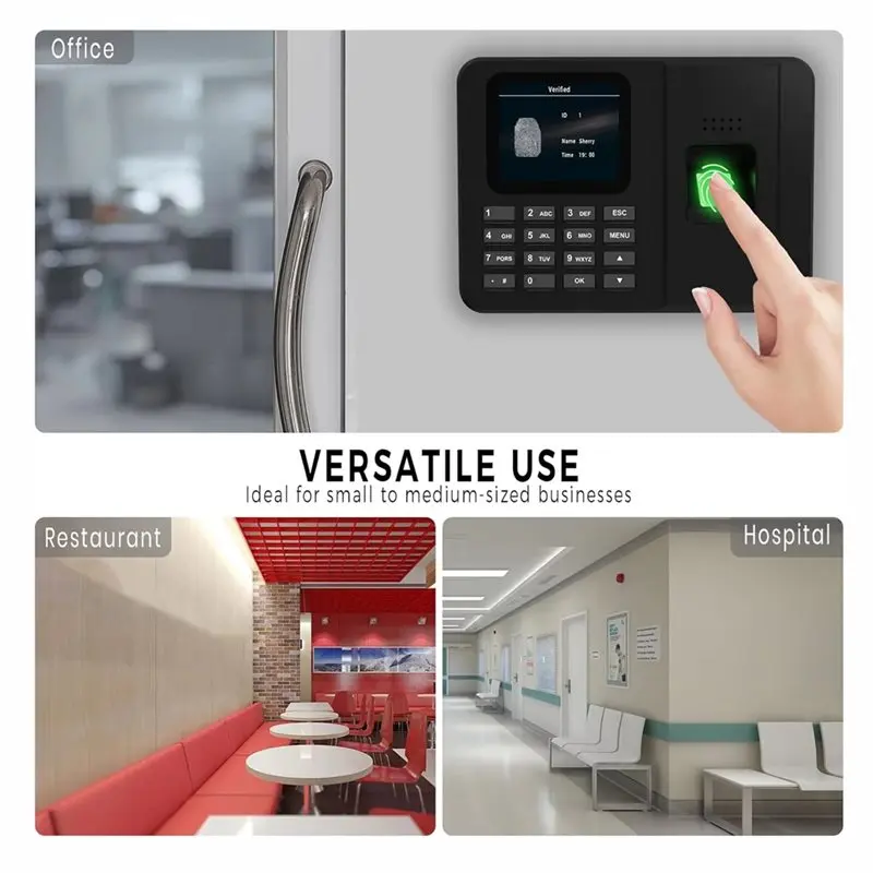 【HOT-PRICE!】Electric Time Clock Recorder Fingerprint Attendance Biometric Machine System Employee Keypad For Businesses EU-PLUG