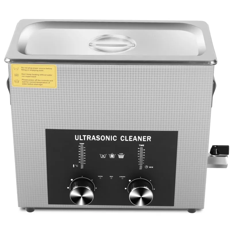 6L Ultrasonic Cleaner Heater Degas Electric Sonic Cleaning for Lab Dental-New Condition Industrial Condition Plastic Material