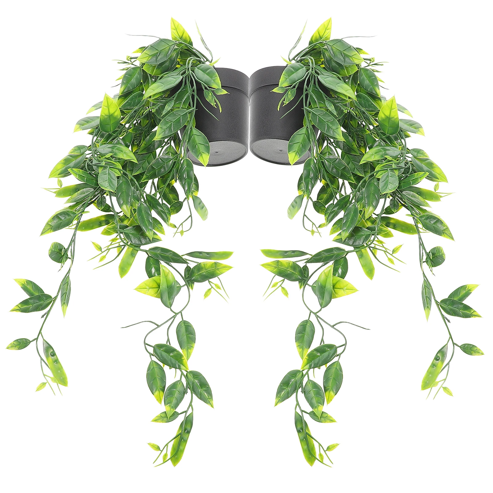2pcs Artificial Hanging Plants PVC Home Decor Faux Potted Plants Indoor Outdoor Office Simulated Greenery Soft Fake - Image 6