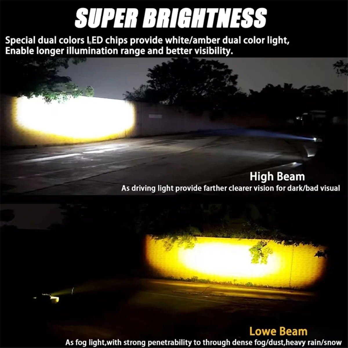 

2PC LED Spotlight Pods Motorcycle Car Fog Driving New Arrivals 0V-80V Truck ATV UTV