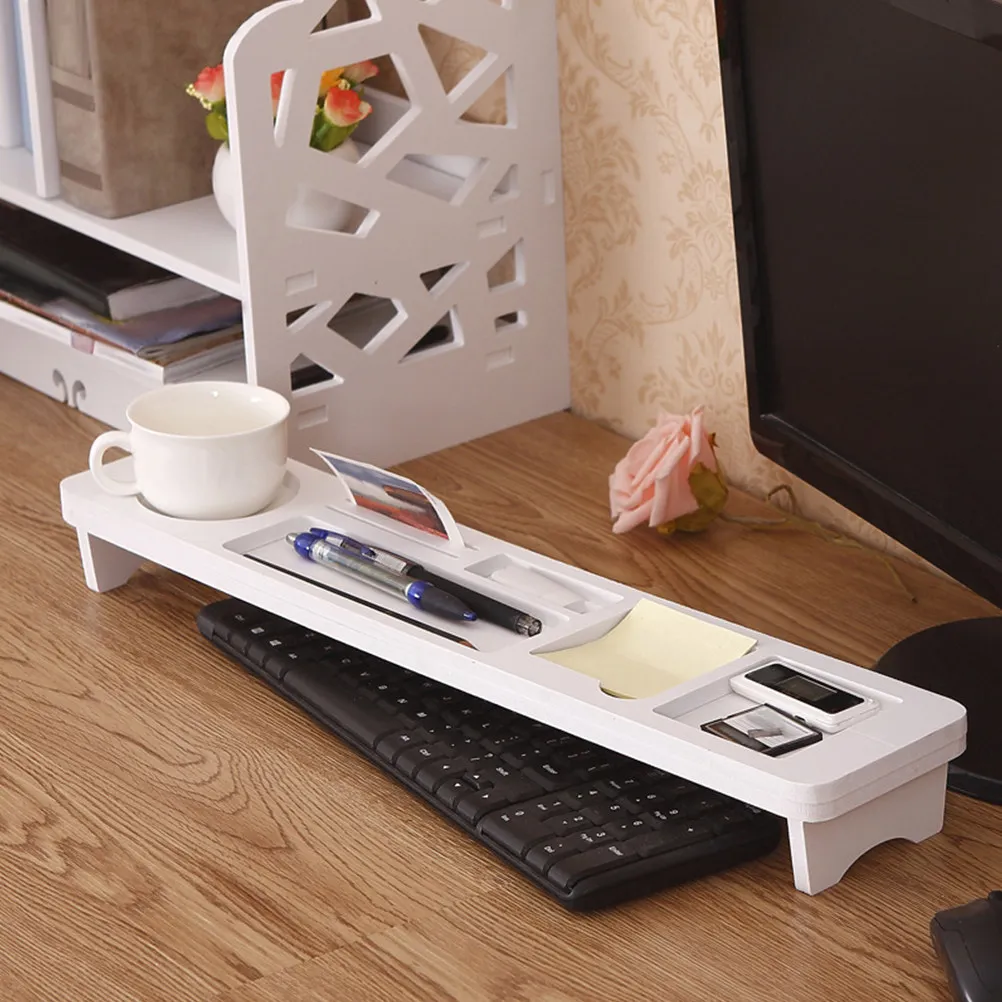 Keyboard Floating Shelf Removable Creative Storage Box Pen Stationery Holder Office Desktop Organizer Tray Storage Shelf Over