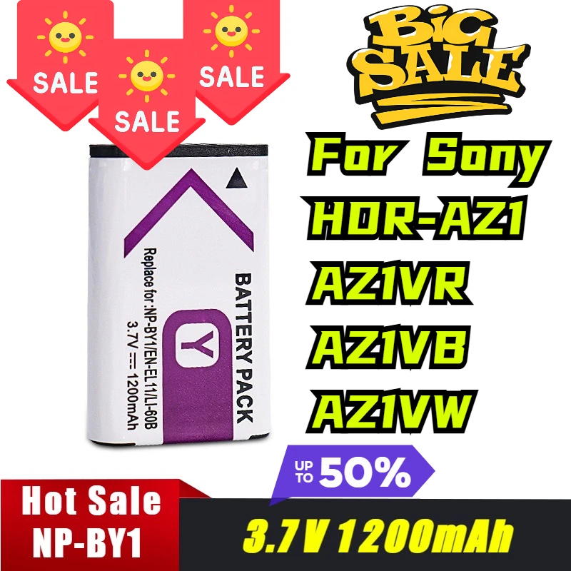 

3.7V 1200mAh NP-BY1 Battery For Sony HDR-AZ1/AZ1VR/AZ1VB/AZ1VW Camera Battery