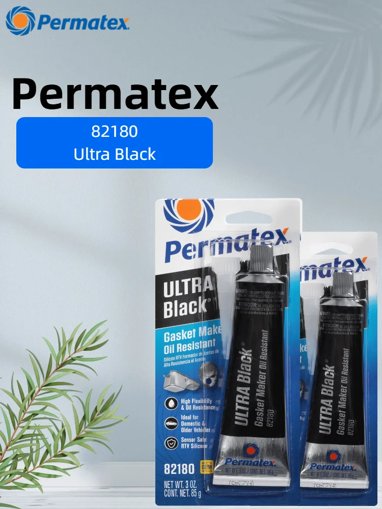 Permatex 82180 Ultra Black RTV Silikon-Dichtungsmasse Ölbeständiges Sensorsicheres Dichtmittel für Ölwanne Ventildeckel 85g – Detail 1