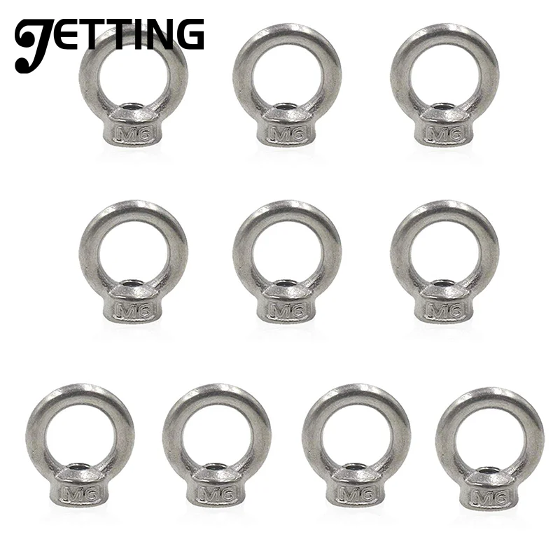 10PCS M6/M8/M10 Metric Ring Shape Lifting Eye Nut 304 Stainless Steel Lifting Eye Threaded Nut Fastener