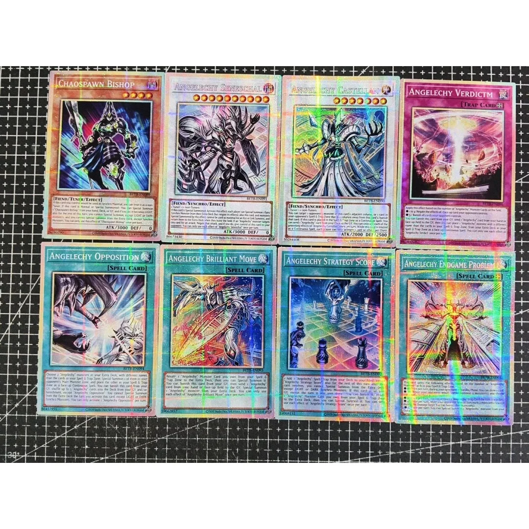 Yu Gi Oh! Angelechy Deck Chaospawn Bishop DIY PSER Flash Card Angelechy Verdictm Angelechy Brilliant Move English Game N-Card