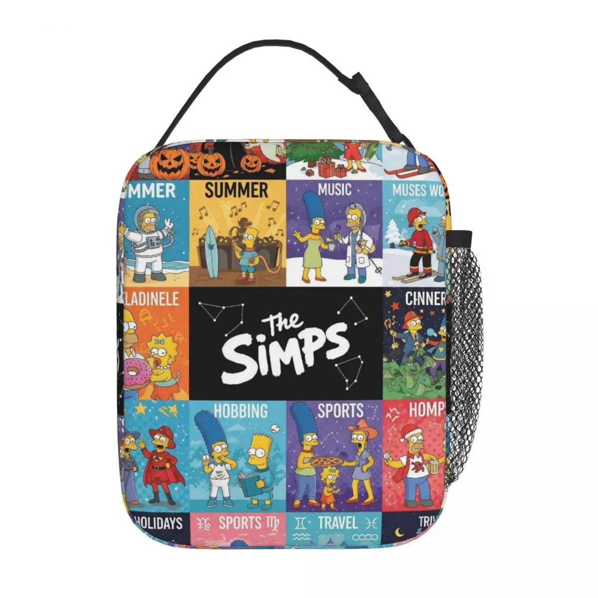 

Изолированные сумки для обеда с героями мультфильмов «Симпсоны», термоконтейнер для еды, большая вместительная сумка для обеда, сумки для хранения еды, офисные путешествия
