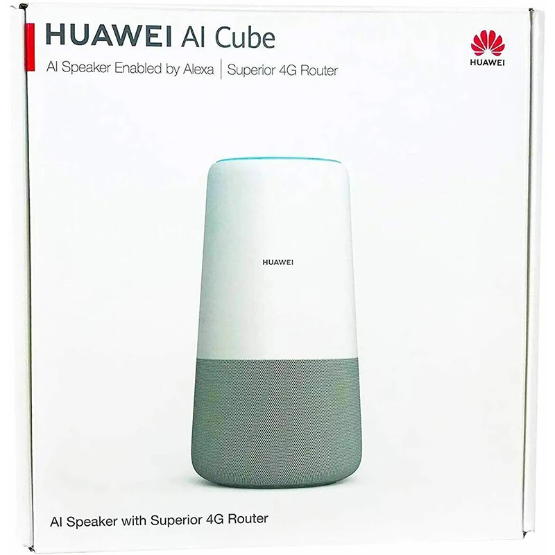 Huawei AI Cube B900-230 Router WiFi 3in 1 Alexa Speaker cerdas diaktifkan dan Repeater sinyal Wi-Fi kecepatan tinggi dengan Slot kartu Sim