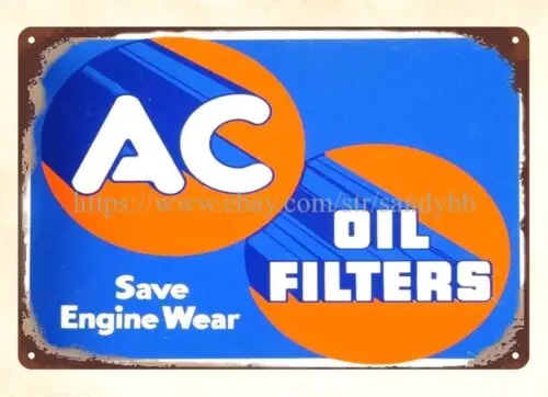 1955 Oil Filters metal tin sign outdoor cafe tavern plaques