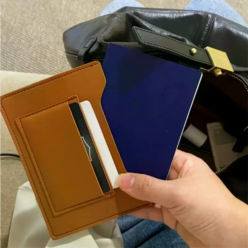 Multifunctional Simple Solid Color Passport Cover PU Leather Card Holder Passport Clip Airplane Check-in Ticket Folder Travel