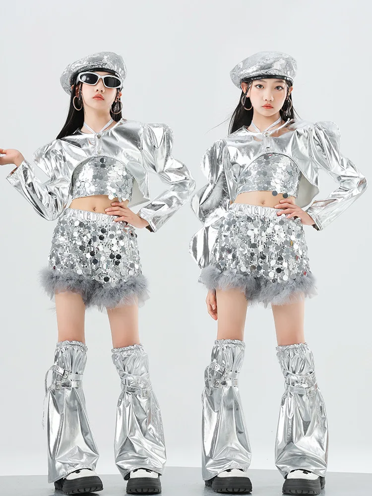 Girls Jazz Dancing Clothing Trendy Practice Clothing Trendy Model Catwalk Trend Cool Street Dance Jazz Performance Clothing