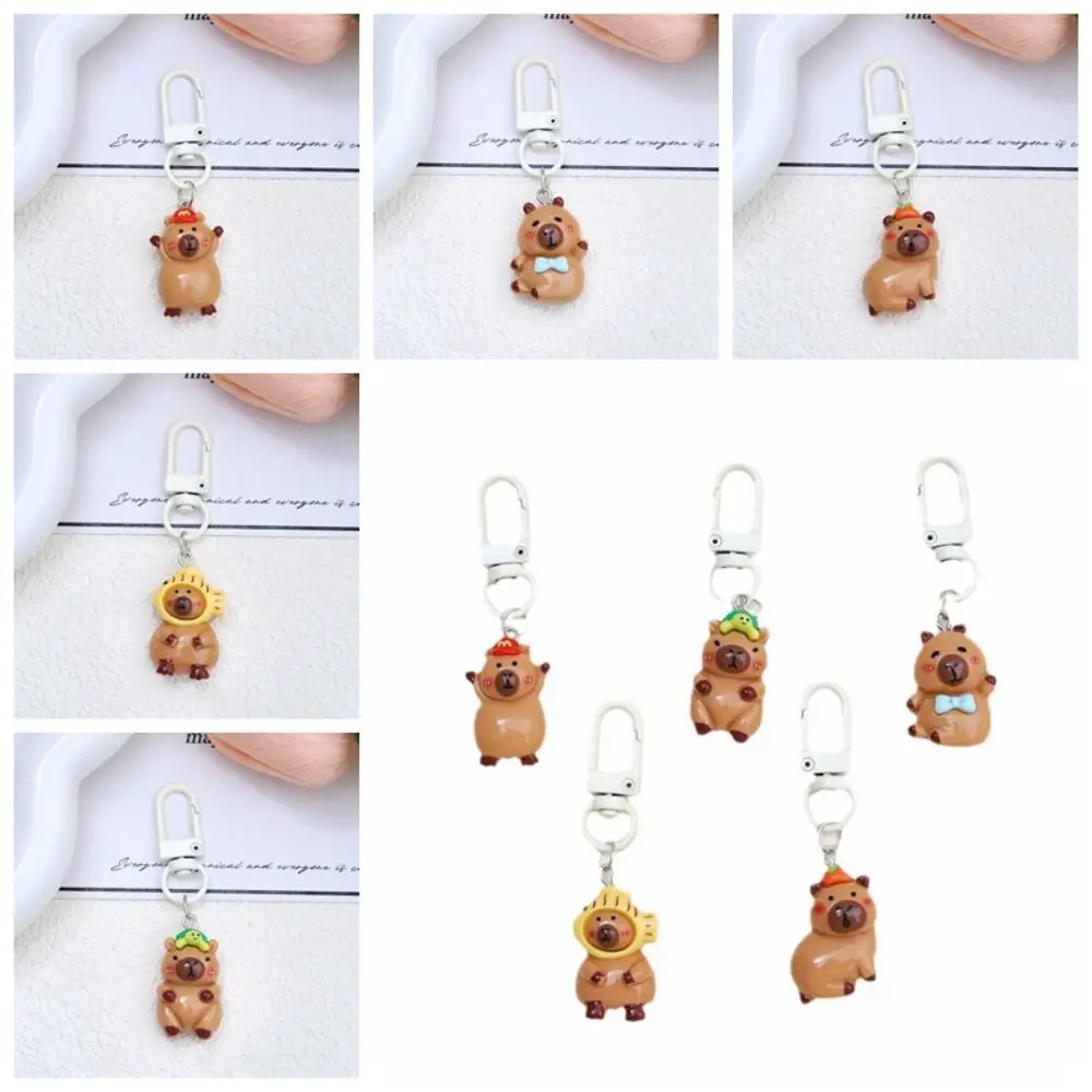 Cartoon Capybara Keychain Cute Animal Capybara Hug Turtle Doll Keychain For Men Women Car Pendant Gift Jewelry