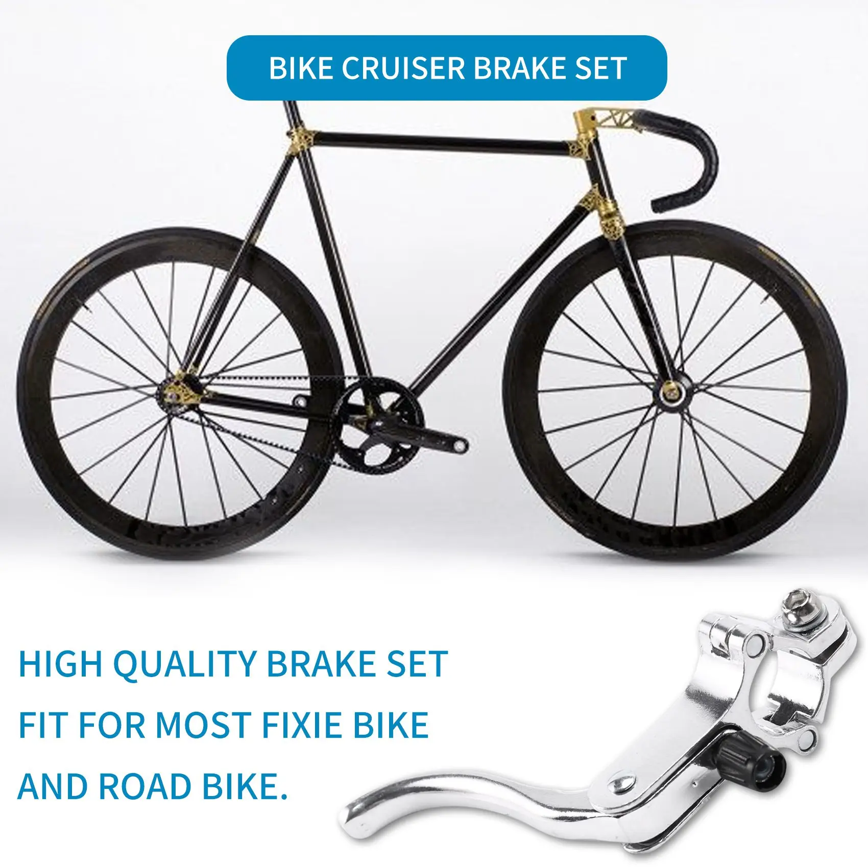 Front Fixie Road Bike Cruiser Brake Set Bike Brake Kit Bike Caliper Brake Kit Side Pull Brake Set For Most Fixie Bike Silver