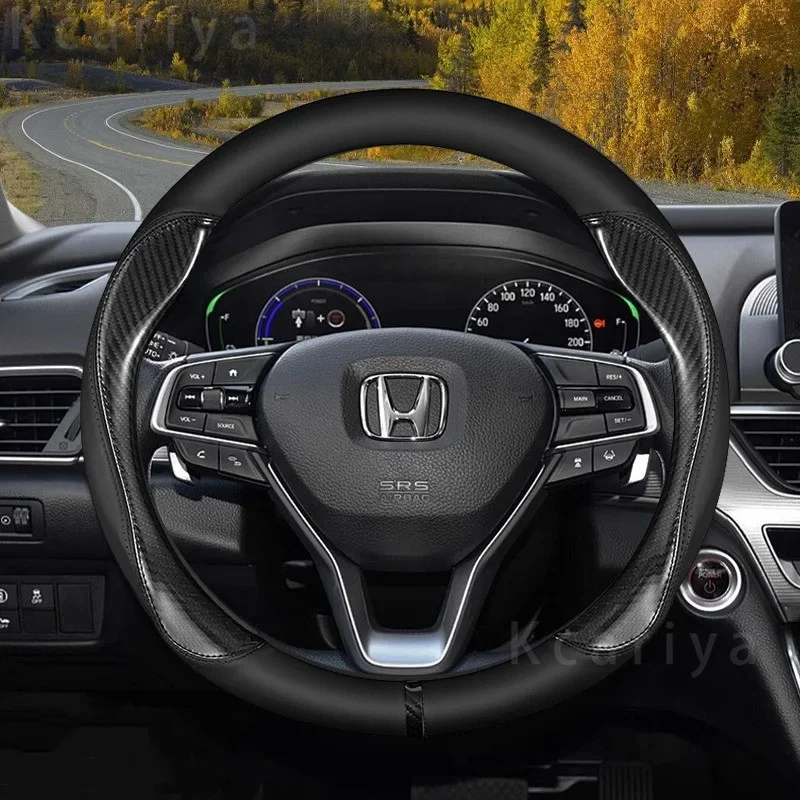

For Honda Civic 2004 2006 2007 2008 2009 2012 2013 2014 2015 Car Steering Wheel Cover PU Leather Non-slip Auto Accessories