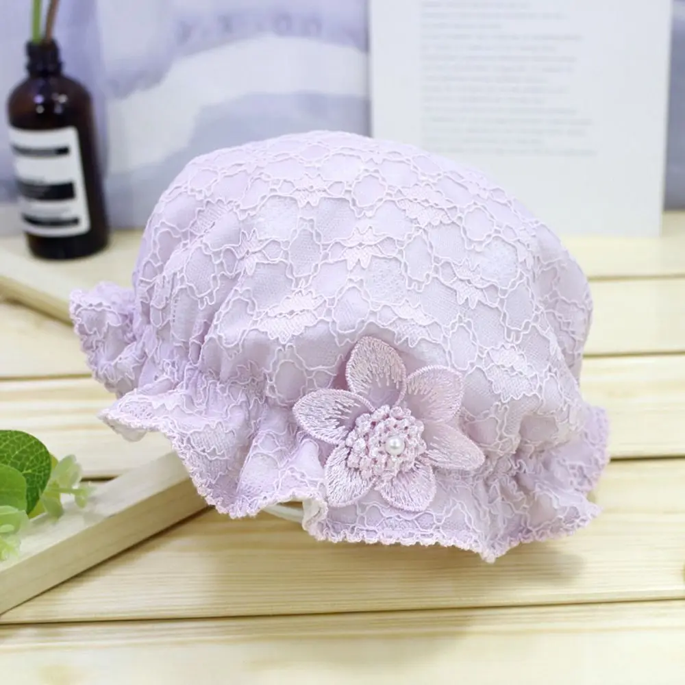 Korean Lace Sunscreen Fisherman Hat Outdoor Cute Girls Baby's Bonnet Sun Protection Kids Sunshade Hat Newborn