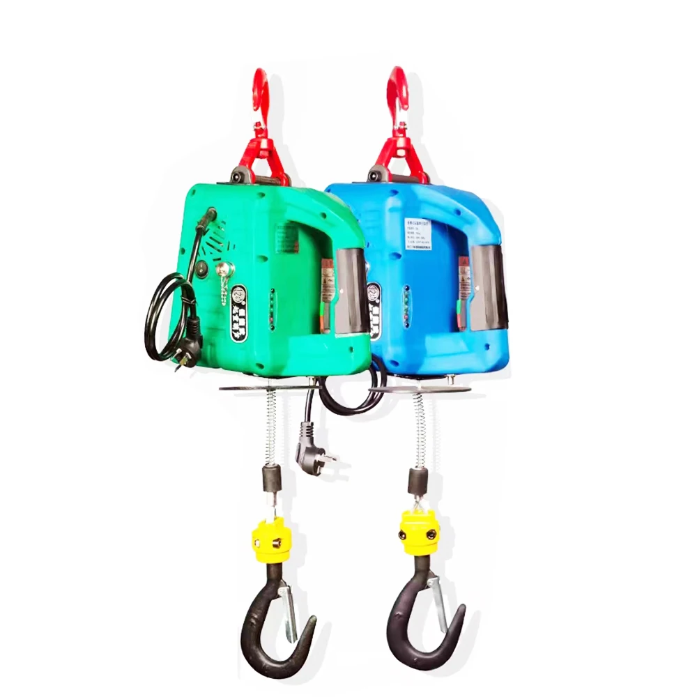

Portable Electric Hoist Household Portable Crane Hand Winch Pull Block Wire Rope Hoist 220V 100kg 200kg 300kg 500kg