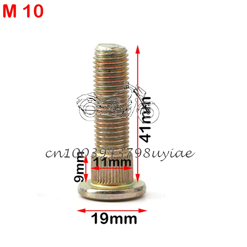 톱니 널링 리벳 크림프 리벳 스플라인 나사 휠 허브 스터드 10.9 스틸, ATV UTV 카트 쿼드 모토 바이크 부품, 플래튼 나사, 4 개