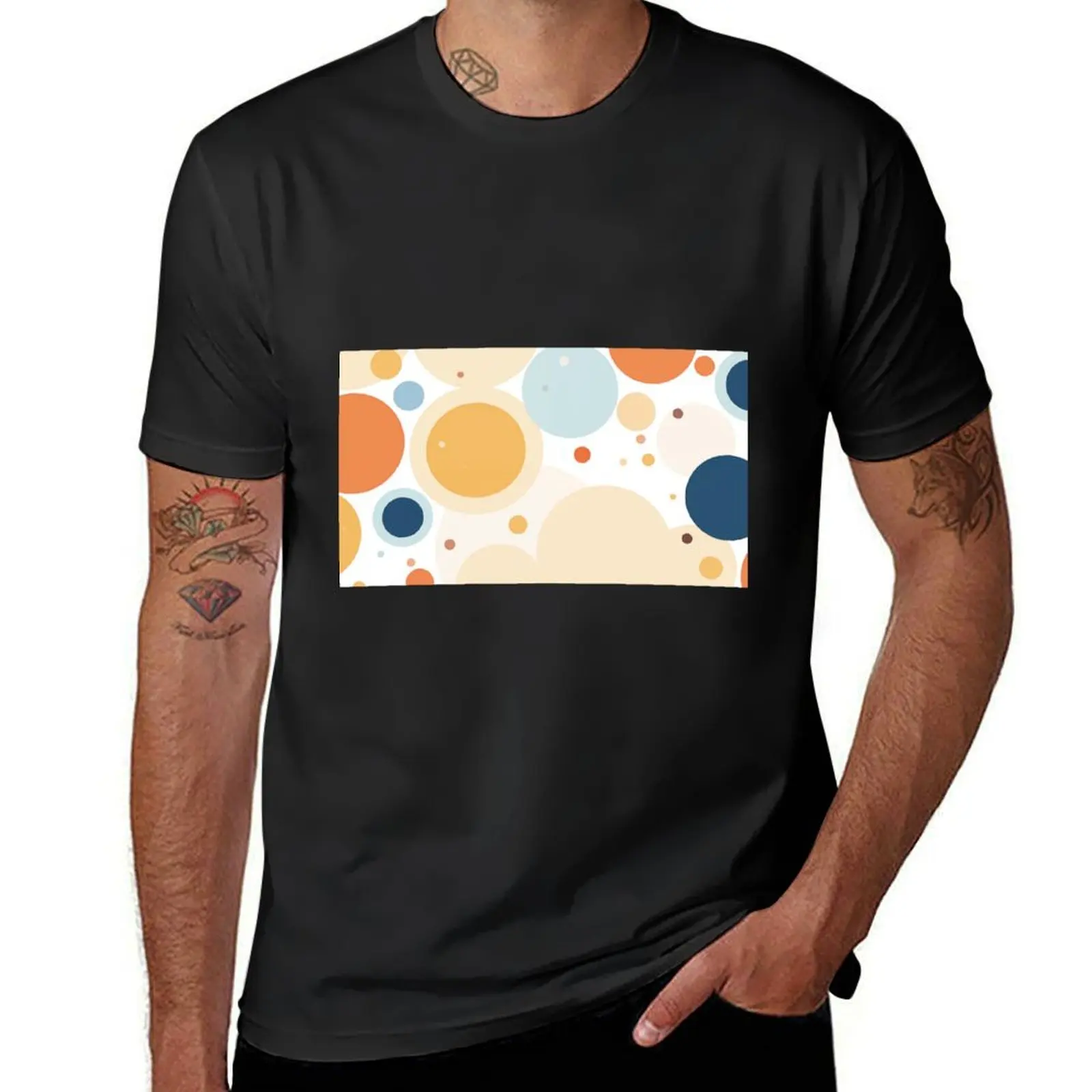 

Mid-Century Round Pattern T-Shirt Short sleeve tee heavyweights sweat shirts, men