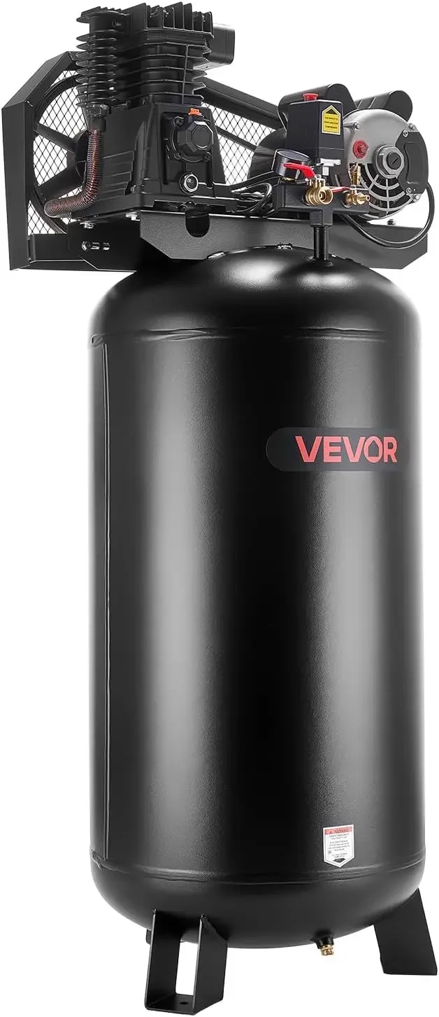 60 Gallons Heavy-Duty Air Compressor, 3.7HP 8 SCFM at 90PSI Air Compressors Max 155PSI Pressure, Oil-Lubricated Compressor Tank
