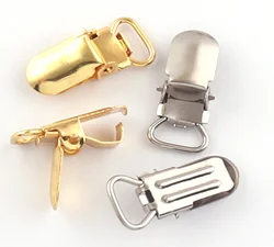 Metal Silver/Gold Cute Suspender Clips,Small Rectangle Pacifier Clip Pacifier Holders,Suspenders Clips DIY Pacifier Clip Crafts