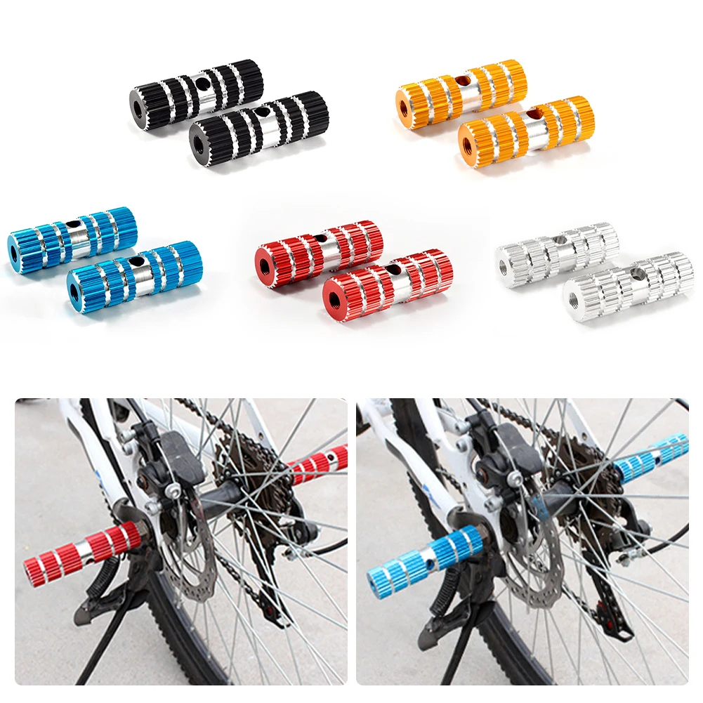 Bike Pedals Axle Foot Rest Pegs Anti-Slip Aluminum Alloy BMX Mountain Road Cycling Bicycle Front Rear Socle Pedal Accessories