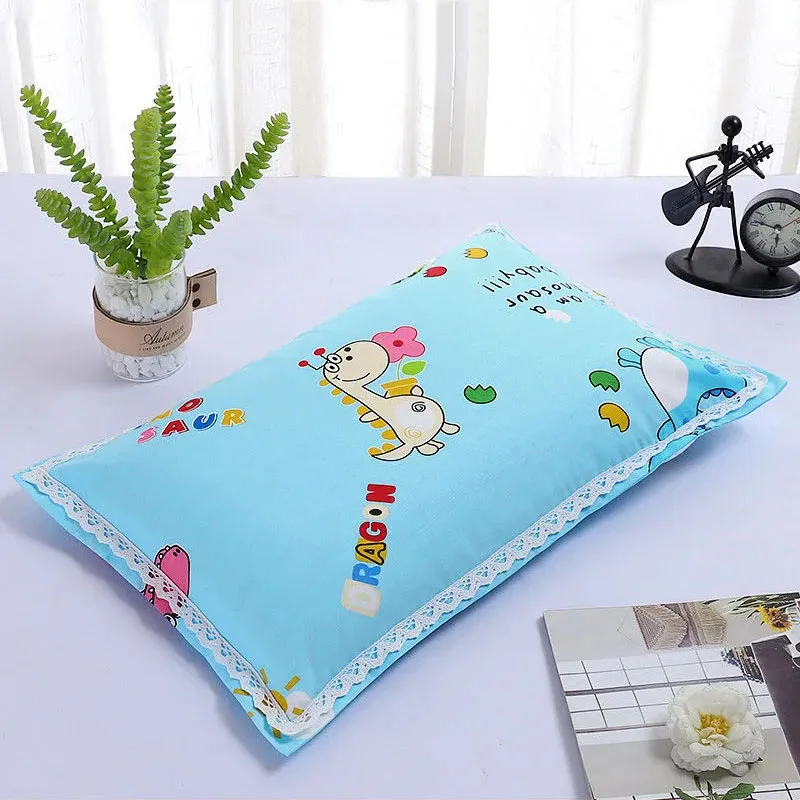 

100% Cotton Cartoon Infant Pillowcase With Zipper Household Children's Bed Pillow Cover Four Seasons Universal Baby Pillowcase