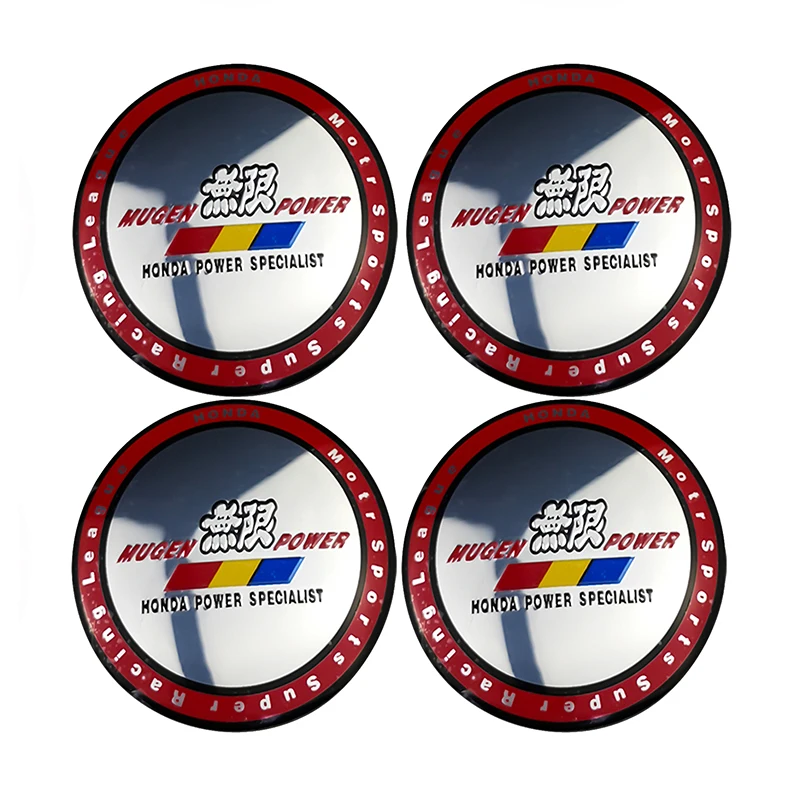 4Pcs Car Wheel Center Emblem Stickers Hub Badge for Honda Mugen Power Typer Accord CRV Civic City Odyssey HRV Insight Elysion