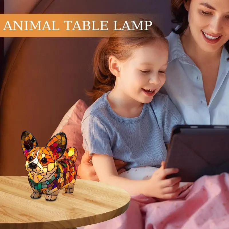 Hars Tafellamp Dierenserie Kat Hond Nachtkastje LED Nachtlampje Thuis Ornament voor Woonkamer Slaapkamer Kantoor Home Decoraties
