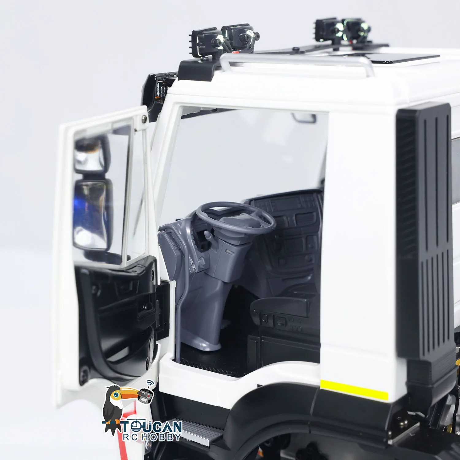 Camión volquete de Metal hidráulico RC 4x4, volquete de coche volquete de Radio Control ensamblado y pintado con sonidos, modelo de foco de juguete, 1/14