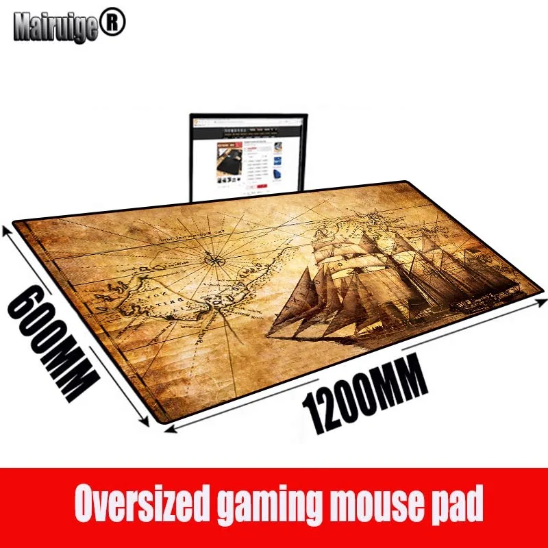 

MRGBEST Retro Ship Custom Full Size Mouse Pad Mat Large XXL Gaming Customized Mousepad for Computer Keyboard Desk 100 120 140cm